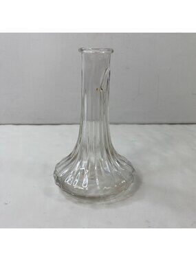 E. O. Brody Co. Clear Crystal Glass Etched Textured Ribbed Bud Vase Vintage